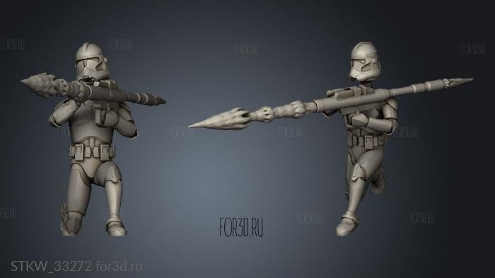 Genetically Engineered Trooper Squad Clone Rocket Effect stl model for CNC
