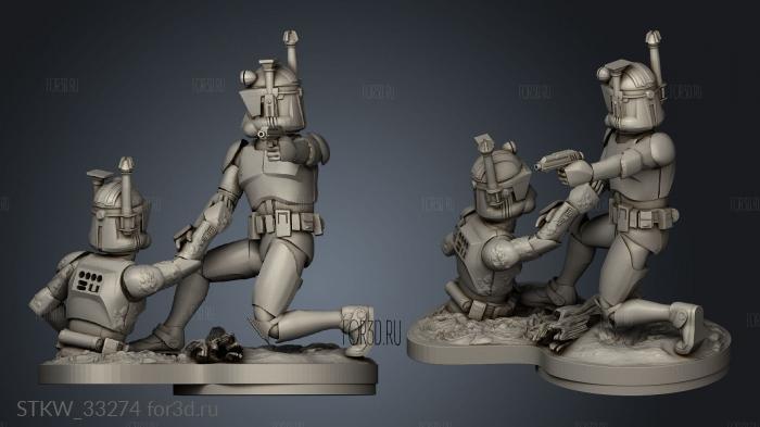 Genetically Engineered Trooper Squad Clone Stuck in Mud stl model for CNC