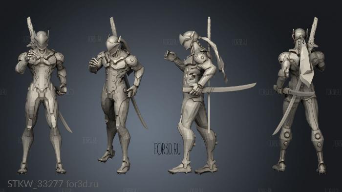 Genji Figure Sabers Remix stl model for CNC