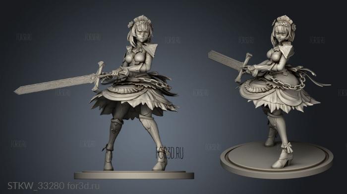 Genshin Impactelle guard stl model for CNC