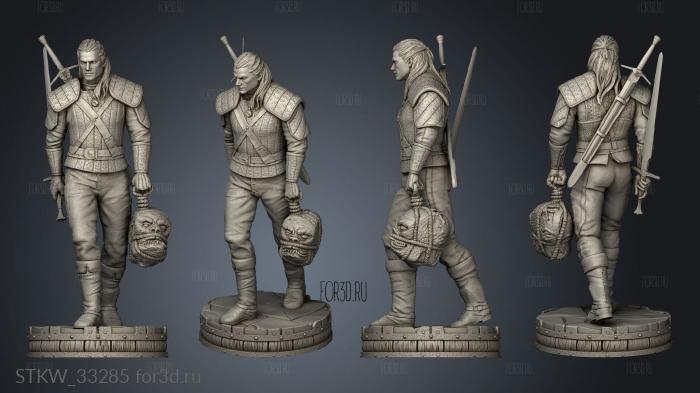 Geralt Rivia Figurine The Witcher statue stl model for CNC