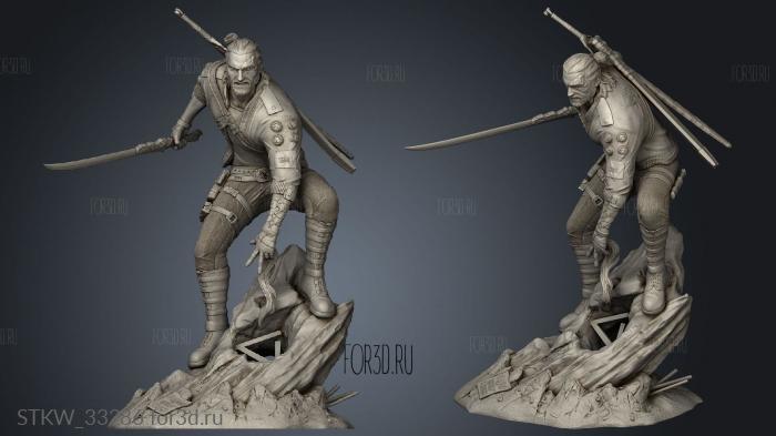 Geralt Rivia The Witcher Cyberpunk Style Side stl model for CNC