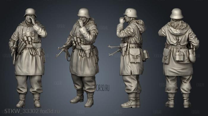 german soldier and tank commander winter uniform bag stl model for CNC