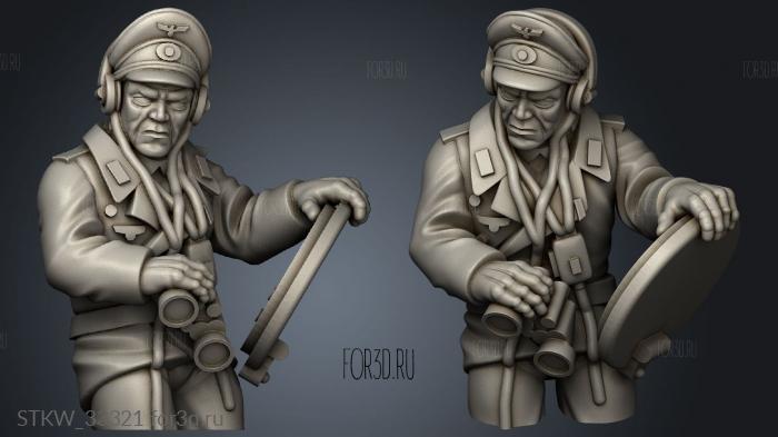 German Tank Commander stl model for CNC