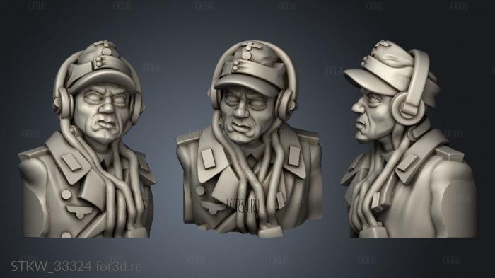 German Tank Commander stl model for CNC