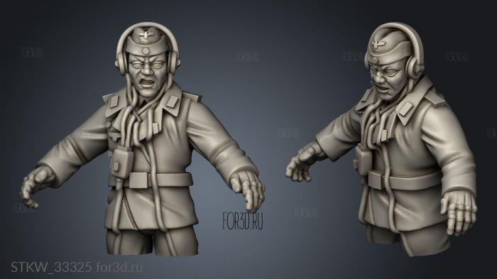 German Tank Commander stl model for CNC