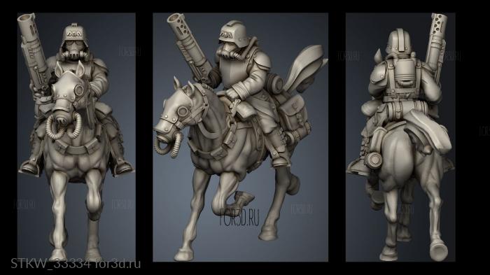 Cavalry rider stl model for CNC