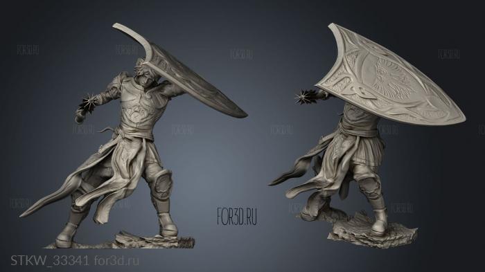 Gharl the Cleric defense stl model for CNC