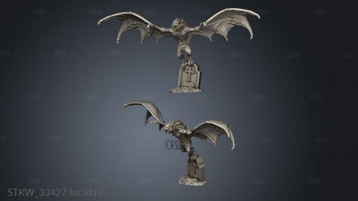Giant Bat Resting stl model for CNC
