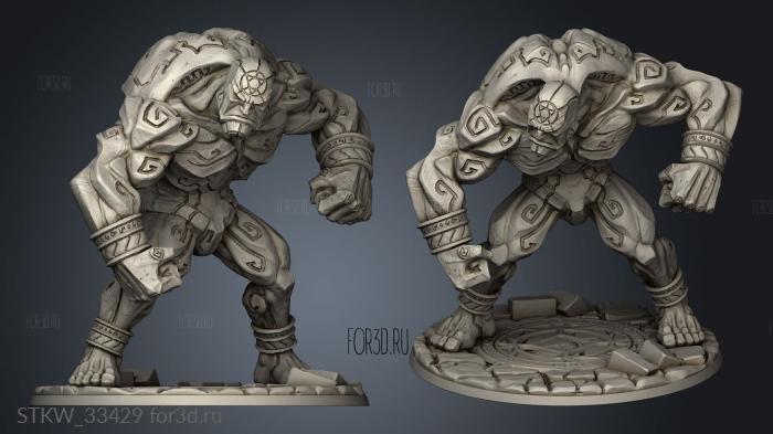 Giant Clay Golem Activated stl model for CNC