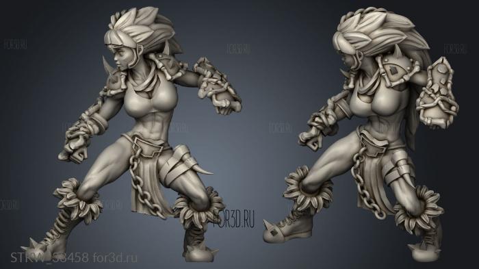 Girls women lineman stl model for CNC