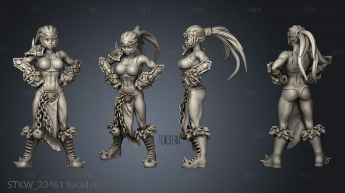 Girls women lineman stl model for CNC