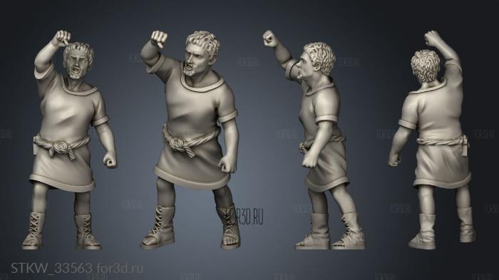 Gladiators Standing Spectator stl model for CNC