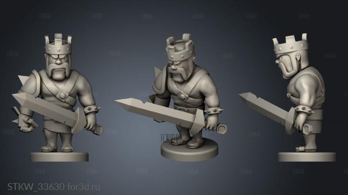 Barbarian King stl model for CNC