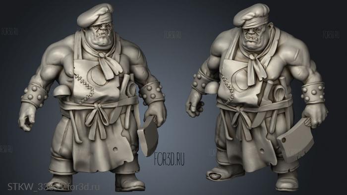 Goobertown Townsfolk Ogre Cook stl model for CNC