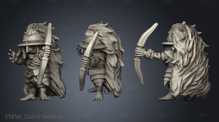 Goblin Archer stl model for CNC