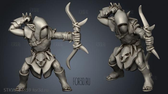Goblin archer Maggot stl model for CNC