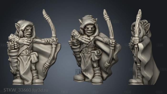 Goblin Archer stl model for CNC