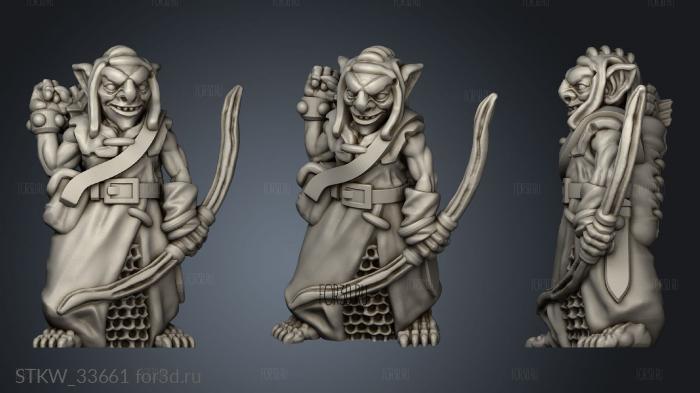 Goblin Archer stl model for CNC