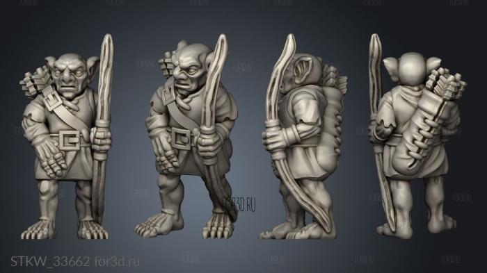 Goblin Archer stl model for CNC