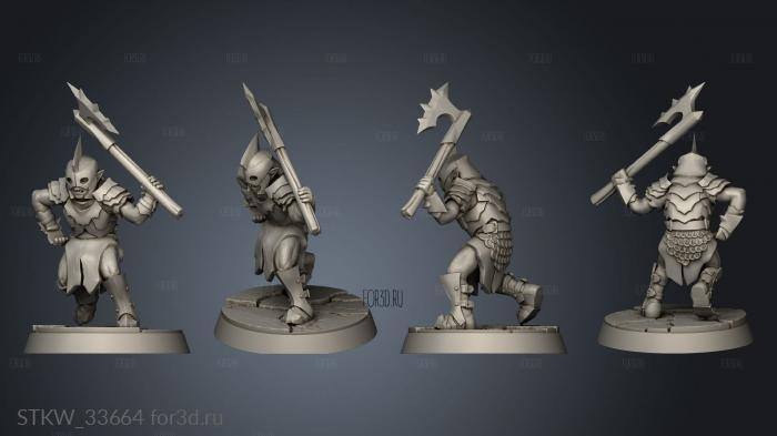 Goblin captain with axe stl model for CNC