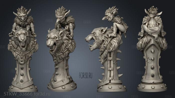 Goblin Chess Knight Sups stl model for CNC