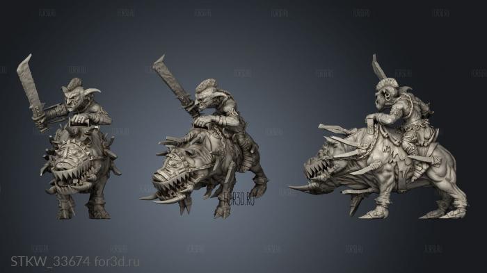 Rider Myneer Augolf da Tredzle Mounted on Grackus Pig And 3d stl модель для ЧПУ