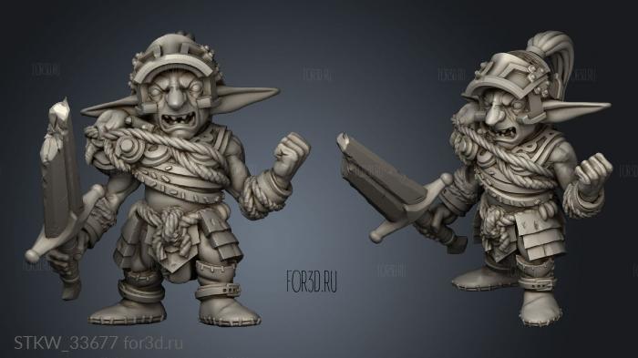 Goblin Command Captain stl model for CNC
