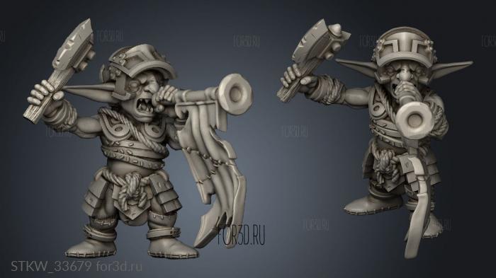 Goblin Command Musician stl model for CNC