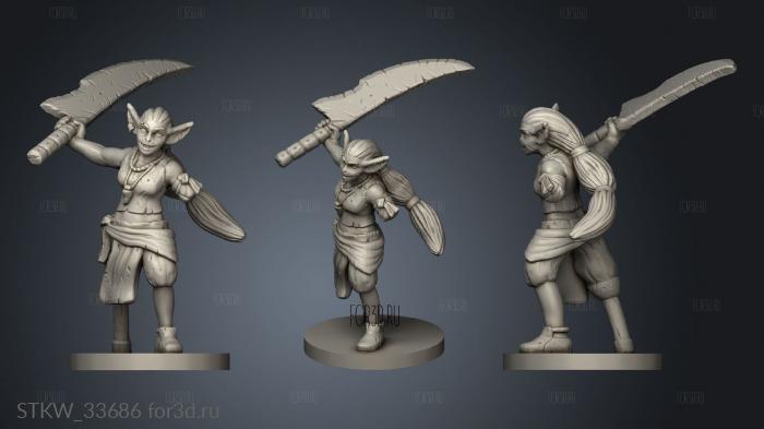 Goblin female stl model for CNC