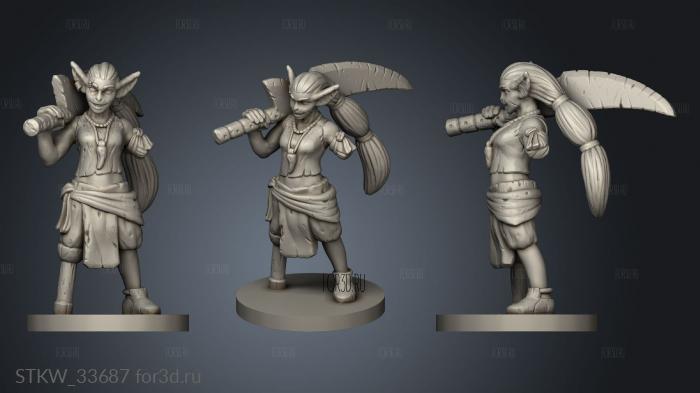 Goblin female stl model for CNC
