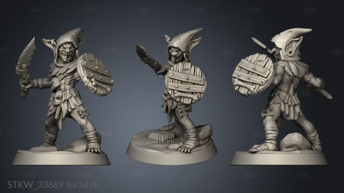 Goblin Fighter stl model for CNC