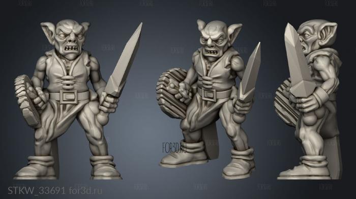 Goblin Fighters Fighter stl model for CNC