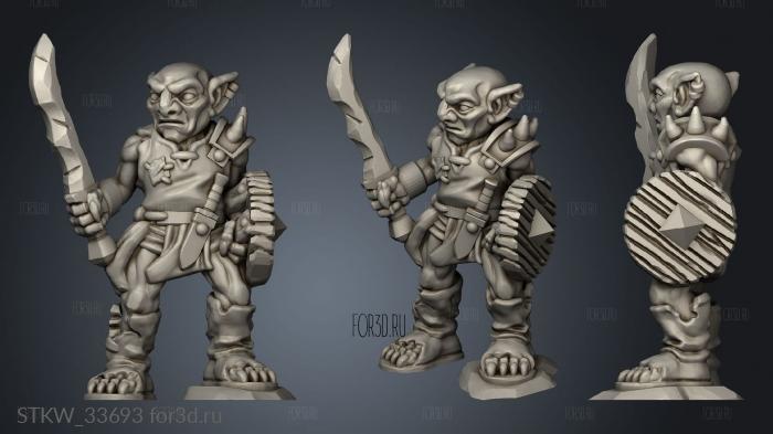 Goblin Fighters Fighter stl model for CNC