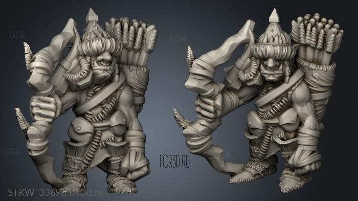 Goblin Archer stl model for CNC