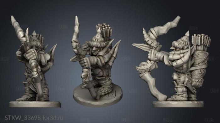 Goblin Archer stl model for CNC