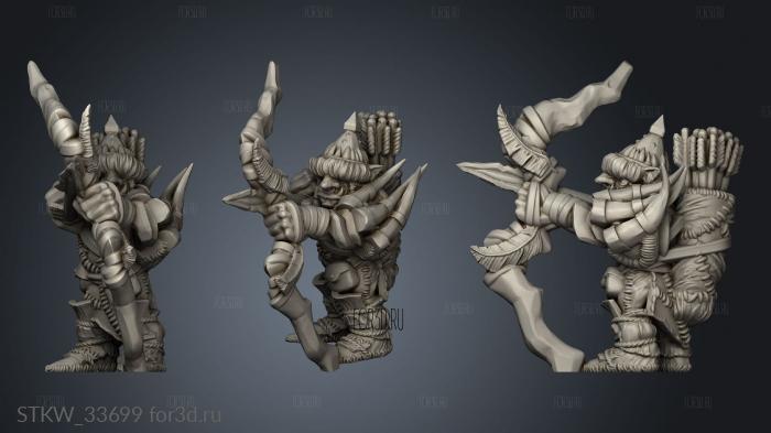 Goblin Archer stl model for CNC