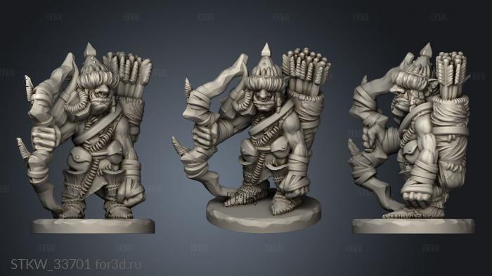 Goblin Archer stl model for CNC