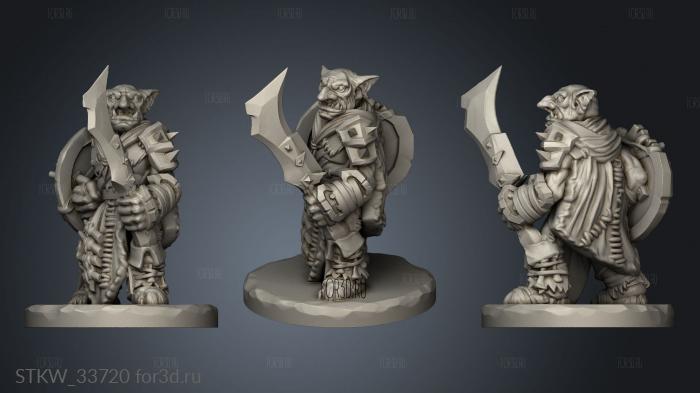 Goblin Pawn stl model for CNC