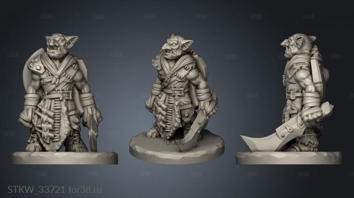 Goblin Pawn stl model for CNC