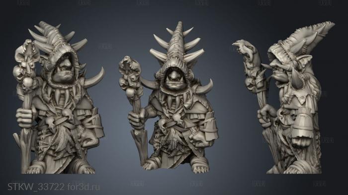 Goblin Shaman stl model for CNC