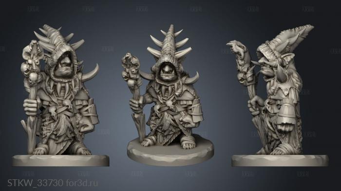 Goblin Shaman stl model for CNC