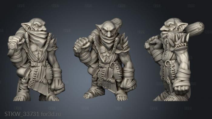 Goblin Thief stl model for CNC