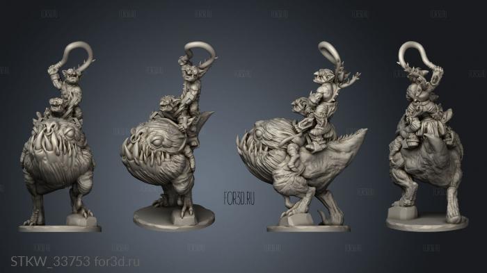 Goblin Hound Rider stl model for CNC