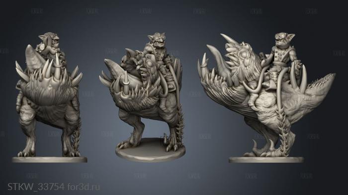 Goblin Hound Rider stl model for CNC