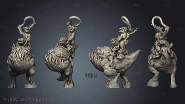 Goblin Hound Rider stl model for CNC