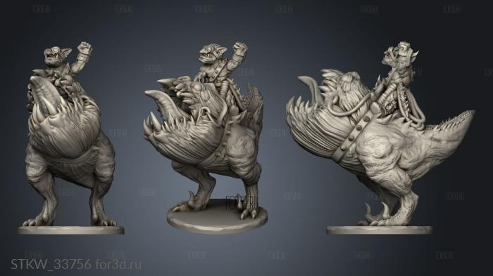 Goblin Hound Rider stl model for CNC