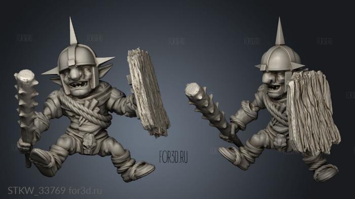 Goblin Raider stl model for CNC