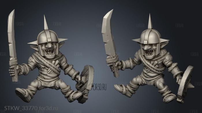 Goblin Raider stl model for CNC