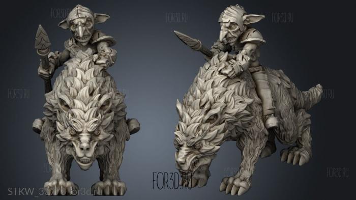 Goblin Raider Wolf Spear 3d stl модель для ЧПУ